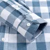 Erkekler Sıradan Gömlek% 100 Saf Pamuklu Uzun Kollu Gömlek Ekose İş İnce Fit Erkekler Kore Giysileri Büyük Boy Düğmesi
