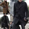 Men's Wool & Blends Woolen Coat Windbreaker Double Breasted Warm Top Jacket Slim Fit Lapel Windbreak 2021 Fashion Man Winter T220810