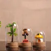 50 x dia 8cm Everlasting Flower Glass Dome Cover Home Decor Vases Succulent Plants Display Bell Jar with Wood Base DIY Wedding Decor