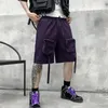 pantalones cortos de carga púrpura para hombre