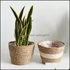 Förvaringskorgar hemorganisation Housekee Garden Handmade rotting Natural Plant Woven Basket Holder Foder Planterare POTS Flowerpot Organize