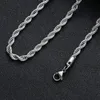 Herrguldkedjor halsband Rostfritt stålkedja titanstål svart silver hiphop halsbandsmycken 3mm9224666