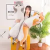 Cute 50cm Long Cats Toys Elastic Stuffed Plush Squishy Cat Cushion Pillow Cuddly Buddy Brown Pink Grey Wholesale LA491