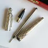 YAMLANG luxe qualité stylo classique long mince baril rouleau stylo à bille en acier inoxydable Ragging écriture lisse bureau Stati203j
