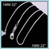 Chaînes 1Mm 925 Sterling Sier Plaqué Serpent Lisse Femmes Colliers Bijoux Taille 16 18 20 22 24 26 28 Pouces En Gros Drop De Carshop2006 Dhcnd