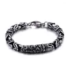 Link Chain Fashion Vintage Style Viking Armband Wrist Silver Color Charm Skull for Men Jewelry Kent22