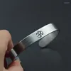 Bangle Stainless Steel OM Yoga Cuff For Men Women Silver Color Hindu Buddhist Hinduism India Open Bracelet Punk Jewelry Raym22