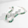 Korean Sweet Baroque Imitation Pearl Necklace Green Soft Pottery Charm Choker Fashion Double Layer Necklace Summer Jewelry