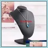 Modèles d'étagères de cou en cuir Pu noir Collier Pendentif Titulaire Mannequin Buste Bijoux Présentoir Afficher Stockage Drop Delivery 2021 Emballage