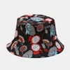 Berets 2022 18 Style Cotton Fruit Pattern Print Bucket Hat Fisherman Outdoor Travel Cap Cap Hats للرجال والنساء 131