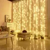 Strings Led Wedding Fairy String Light Christmas Garland Curtain Lights Decoração de férias em casa com janela de quarto