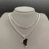 Gold chain heart necklace designer jewelry for women men high quality fashion inverted triangle pendant charm friendship lovers silver custom luxury necklaces