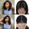 Short Bob Wigs Synthetic Lace Front Wig With Baby Hair Natural Color Middle Part Loose Weave Bob Lace Wigs For Black Womanfactory direct