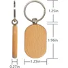 Crochets Rails Porte-clés en bois vierge Porte-clés en bois de bricolage Gravure Blancs 20 PackHooks