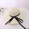 Wide Brim Hats Summer Straw Hat Women Big Beach Sun Foldable Block UV Protection Panama Bone BowWide