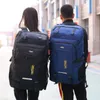 Mochilas unissex para montanhismo, mochila masculina de grande capacidade para caminhada, acampamento ao ar livre, à prova d'água, mochila para laptop, fio de poliéster 60L preto