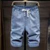 Plus Rozmiar 5xl 6xl 7xl MENS Striped Krótkie dżinsy Summer Modna Zaawansowana stretch dżinsów spodnie Male Brand 210322