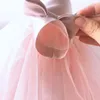 Abiti da ragazza perle in pizzo rosa Natalizio abiti da bambina abiti da bambino a manica lunga nata per il matrimonio per matrimoni abiti da festa