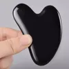 Naturalne Obsydian Gua Sha Board Black Jade Kamień Kamień Ciało Twarzy Scraping Płyta Akupunktura Masaż Relaks