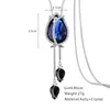 Подвесные ожерелья Длинные подвески для женщин Collier Femme Blue Tulip Colar Colar Maxi Fashion Silver Crystal Jewelry Bijoux 2022pend