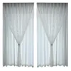 Curtain & Drapes Custom Curtains European Jacquard Striped Cotton Double Layer White Livingroom Bedroom Window Yarn Tulle Sheer M725Curtain