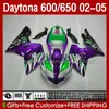 OEM Body for Daytona650 Daytona600 2002-2005 Bodywork 132no.115 Daytona Green Purple 650 600 cc 600cc 650cc 02 03 04 05 Daytona 600 2002 2003 2004 ABS Fairing Kit