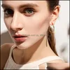 Hoop Hie Earrings Jewelry Simple Plain Gold Color Metal Pearl Women Female Fashion Big Circle Statement For Korean Drop Delivery 2021 Qzsk