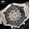 Vinnare Luxury Brand Watch Sport Men Automatic Skeleton Mechanical Military Full Steel rostfritt band