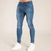 Jeans para hombres Richkeda Store elástica de la cintura flaca