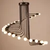 Pendant Lamps Creative Art Loft Retro Spiral Stairs Chandelier Living Room Bar Study Office LampPendant