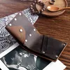 Carteiras da carteira de couro genuíno masculino para homens Vintage Handmade Short Bifold Burse Card Solter com Coin Pocketwalletswallets