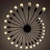 Anhänger Lampen Moderne Eisen Schwarz Lampe Led Kronleuchter Nordic Dekoration Hause Ventilador De Techo Wohnzimmer DekorationPendant