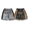 Männer Hip Hop Gold Samt Bestickt High Street Shorts Casual Shorts Sommer Breite Bein Hosen Gerade Baggy Streetwear Shorts 220507