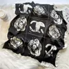 Preto branco designer letras imprimir flor imitar lenço de seda bandana para mulheres moda alça longa saco cachecóis paris ombro tote lage fita cabeça envoltórios