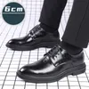 Sapatos sociais YEINSHAARS 6 cm Clássico Masculino Derby Plataforma Aumento de Altura Masculino Terno Formal Elevador Empresarial