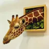 Настенная голова животного скульптура жирафа бюст латексная пена подвесной декор для детской комнаты гостиная бар украшение дома 220609