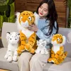 Simulação macia recheada Tiger Kawaii Animal Dolls Plush Toy Toy Tiger Family Pillow Baby Home Decoration Birthday Gift J220729