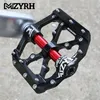 Pedales de bicicleta MZYRH 3 rodamientos antideslizantes MTB pedales aleación de aluminio plano aplicable impermeable accesorios de bicicleta