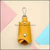 Keychains Fashion Accessories Creative Bat Shaped Pu Leather Keychain Women Men Car Key Protective Er Waist Hanging Case Jewelry Drop Delive