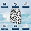 Shorts för män Svart Vit Ko Print Board Trendiga Mönster Fläckar Djur Man Bekväma strand Korta byxor Design Stora Trunks