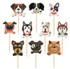 Cupcake Picks Animal Dogs Cake Toppers Party Cartoon Puppy Dog Pet Theme Party Gifts For Kids Birthday Decoration