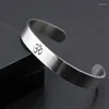 Bangle Fashion Stainless Steel OM Yoga Cuff Hindu Buddhist Hinduism India Open Bracelet Men Women Punk Raym22