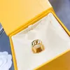 Goldbuchstaben Eheringe Damen Designer Schmuck Ringe Herren Versprechen Markenring Damen Geschenke Verlobung mit Box
