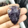 Decorative Figurines Objects & Natural Stone Purple Amethyst Pendants White Crystal Pendulum For Jewelry Making Diy Women Necklace Accessori