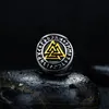 Edelstahl Rune Irish Ewiger Knoten Ring Juwel Hochwertiger alter nordischer Wikinger Odin Dreiecksknoten Keltisches Amulett Ringe für Männer