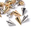 Charms 50 stks schattige vergulde plastic cirkelvormige kegelvormige acryl CCB -verlengstaarten hanger voor sieraden maken accessoirescharms maken