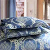 Satin Jacquard Printed Beding Set Luxury Solid European Style 3 штуки пуховой крышки наволоты двойной кровать с двойной королевской кроватью