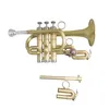 BB/A Piccolo Trumpet Lacquer Brass Trumpets с мундштуальными случаями музыкальные инструменты снимают поршню из нержавеющей стали