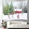 Beautiful Snow Christmas Tree Tapestry Nordic Ins Style Carpet Hippie Bohemian Decoration Bedroom J220804