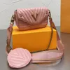 Sac à main à bandoulière avec chaîne dorée pour femmes, sac à bandoulière à rabat en cuir à rayures, petit portefeuille rond zéro